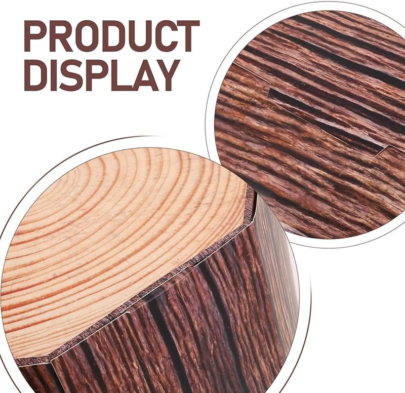 Cabilock 2pcs Faux Tree Stump Decorations Light Brown 28cm Western Cowboy Party Supplies - Image 3